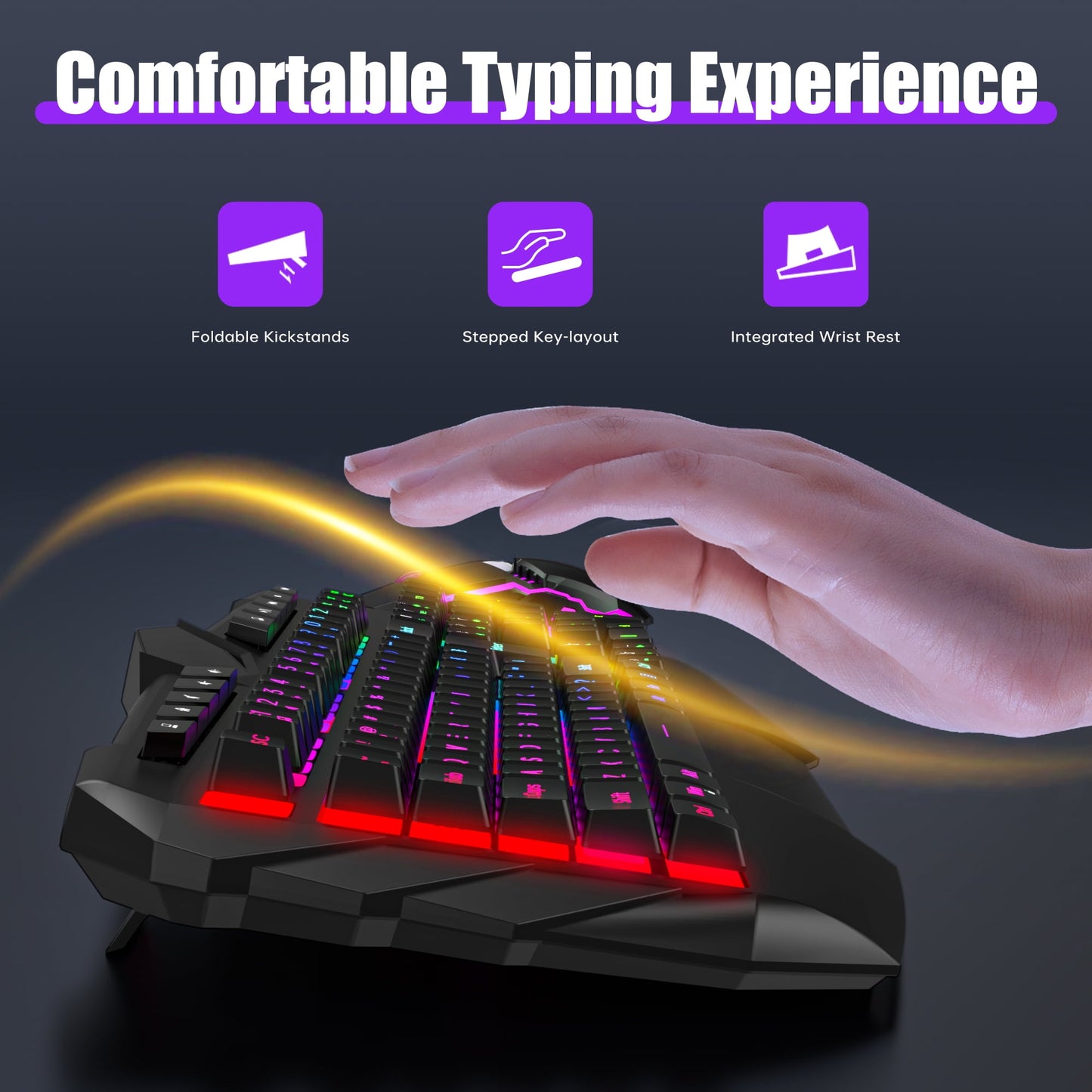 Ultimate Wired Gaming Keyboard and Mouse Combo - LED RGB Backlit 114 Keys Mechanical Feel with Anti-Ghosting and Multimedia Keys for PC Gamers