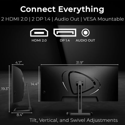 Transform Your Workspace with the 34" Curved Ultrawide Business Monitor - Stunning 3440x1440 Resolution & 100Hz Refresh Rate