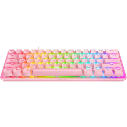 Huntsman Mini 60% PC Gaming Wired Keyboard, Clicky Optical Switch, Quartz Pink