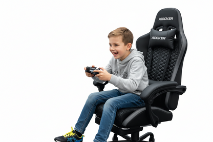 Ultimate Comfort with the Honeycomb Black Faux Leather Gaming Chair - Ergonomic Design for Gamers and Professionals