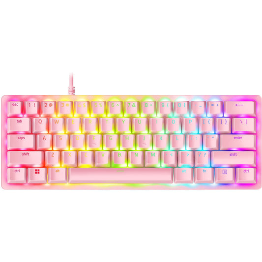 Huntsman Mini 60% PC Gaming Wired Keyboard, Clicky Optical Switch, Quartz Pink