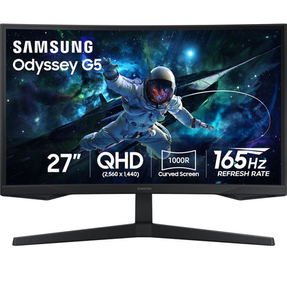Immerse Yourself in Gaming with the 27” Odyssey G55C QHD Curved Monitor - 165Hz Refresh Rate & 1ms Response Time