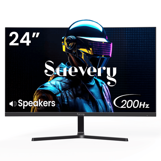 Experience Unmatched Gaming Performance with the Suevery 24" 200Hz IPS Monitor - FHD 1080P, Built-In Speakers, and Stunning Color Accuracy!