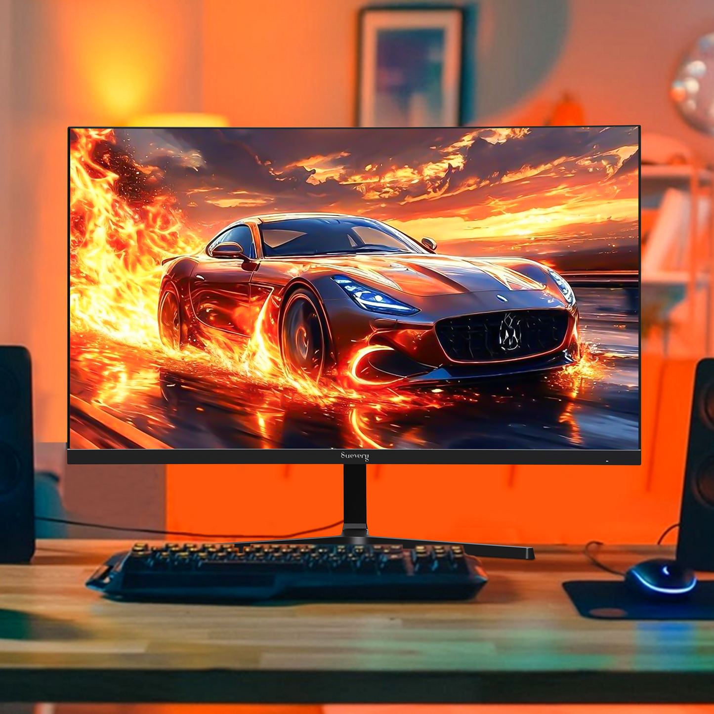Experience Unmatched Gaming Performance with the Suevery 24" 200Hz IPS Monitor - FHD 1080P, Built-In Speakers, and Stunning Color Accuracy!
