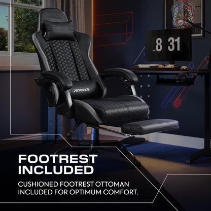 Ultimate Comfort with the Honeycomb Black Faux Leather Gaming Chair - Ergonomic Design for Gamers and Professionals