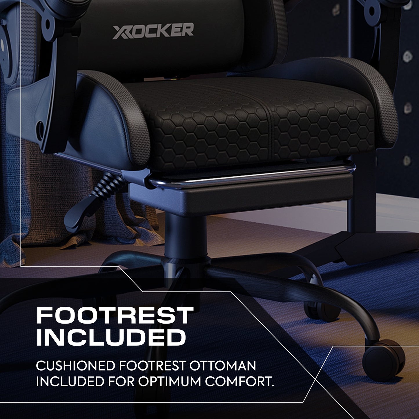 Ultimate Comfort with the Honeycomb Black Faux Leather Gaming Chair - Ergonomic Design for Gamers and Professionals