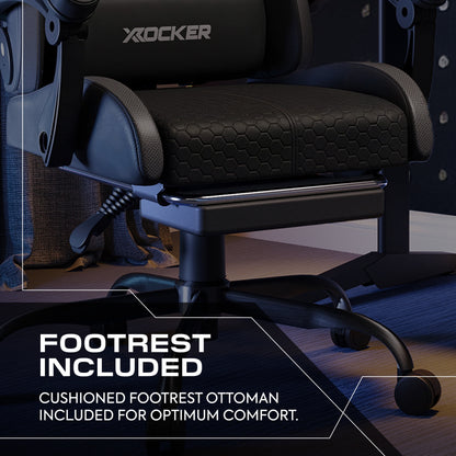 Ultimate Comfort with the Honeycomb Black Faux Leather Gaming Chair - Ergonomic Design for Gamers and Professionals