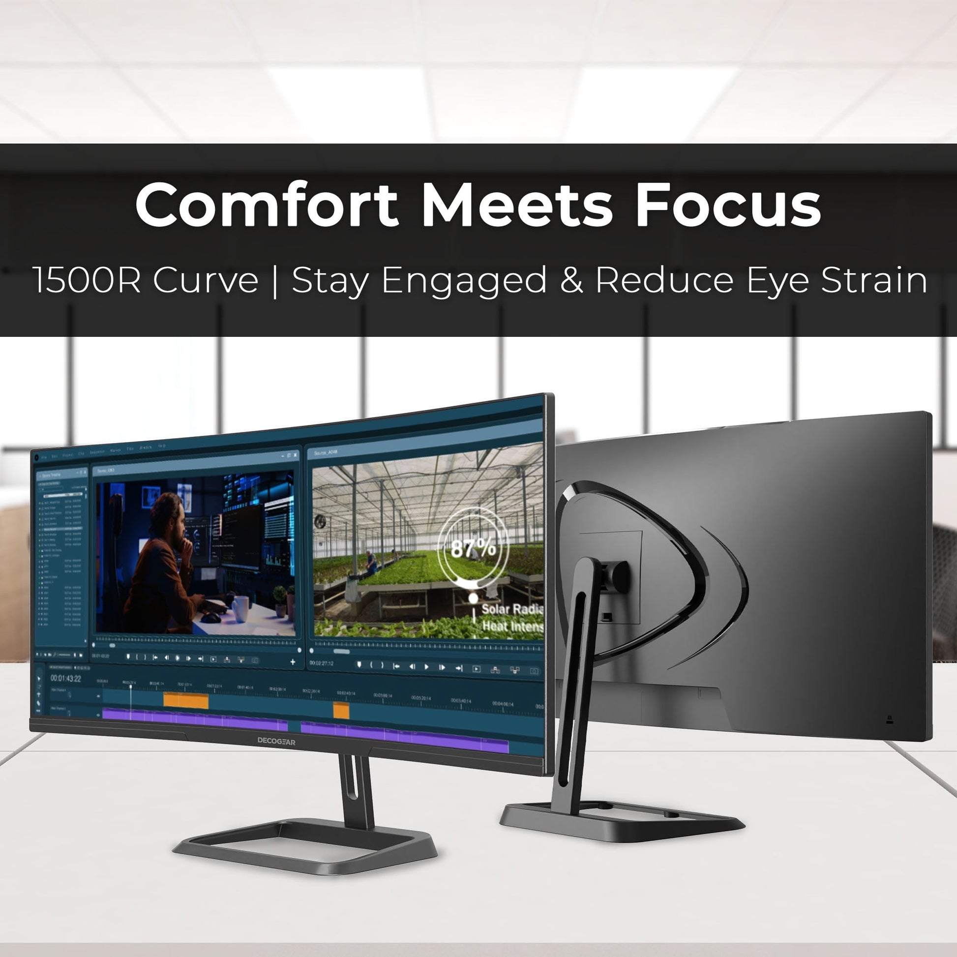 Transform Your Workspace with the 34" Curved Ultrawide Business Monitor - Stunning 3440x1440 Resolution & 100Hz Refresh Rate