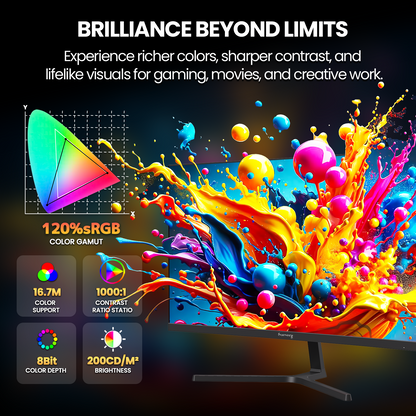 Experience Unmatched Gaming Performance with the Suevery 24" 200Hz IPS Monitor - FHD 1080P, Built-In Speakers, and Stunning Color Accuracy!