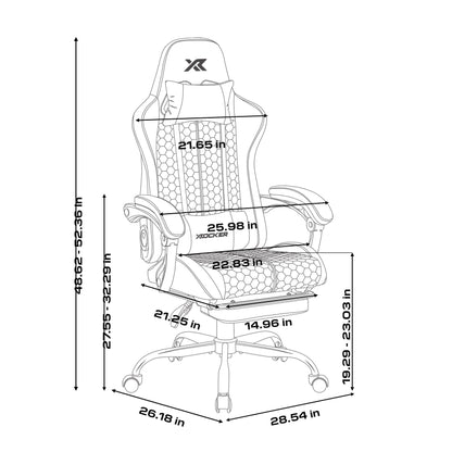 Ultimate Comfort with the Honeycomb Black Faux Leather Gaming Chair - Ergonomic Design for Gamers and Professionals